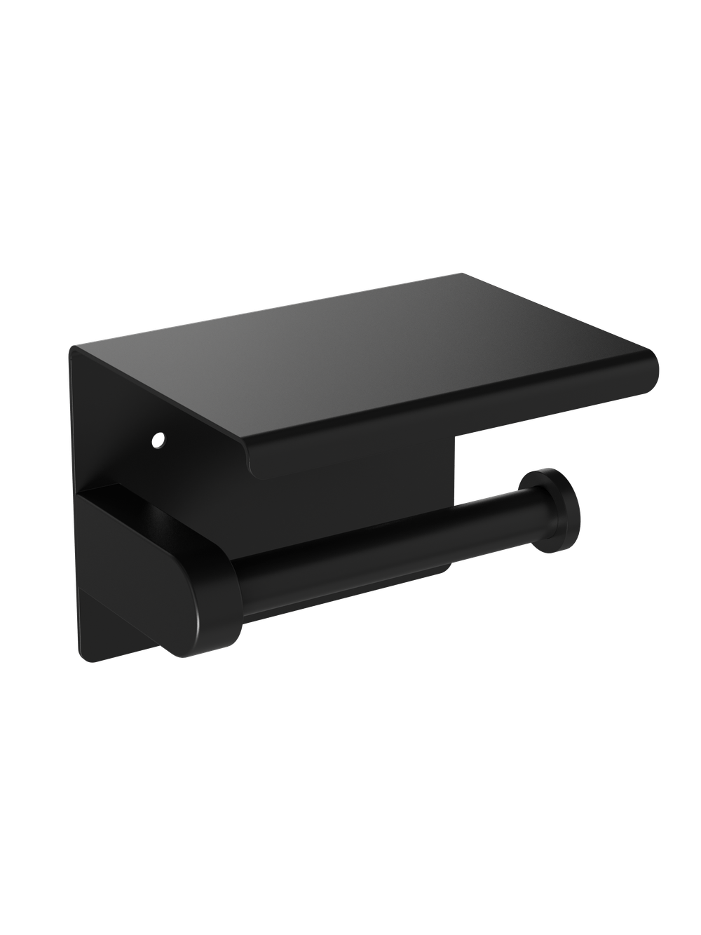 Держатель для туалетной бумаги STWORKI Хельсинки S33345BK настенный, матовый черный, с полкой