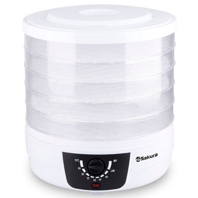 Сушилка для овощей и фруктов SA-7806, 250Вт, 5 ярусов 32см, поддон для пастилы