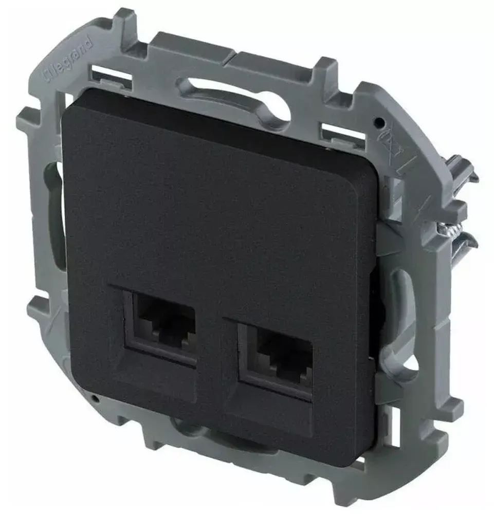 INSPIRIA Розетка 2хRJ45 6 UTP антрацит 673838