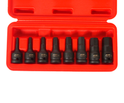 Набор бит-головок 1/2" HEX H5-19ммх60мм ударных 8 предметов в кейсе JTC