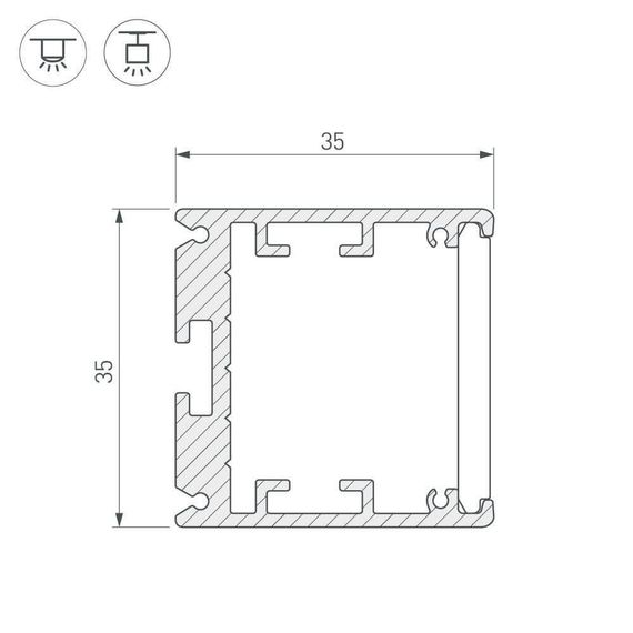 Профиль Arlight SL-ARC-3535-D1500-W90 SILVER (1180мм, дуга 1 из 4) 026598