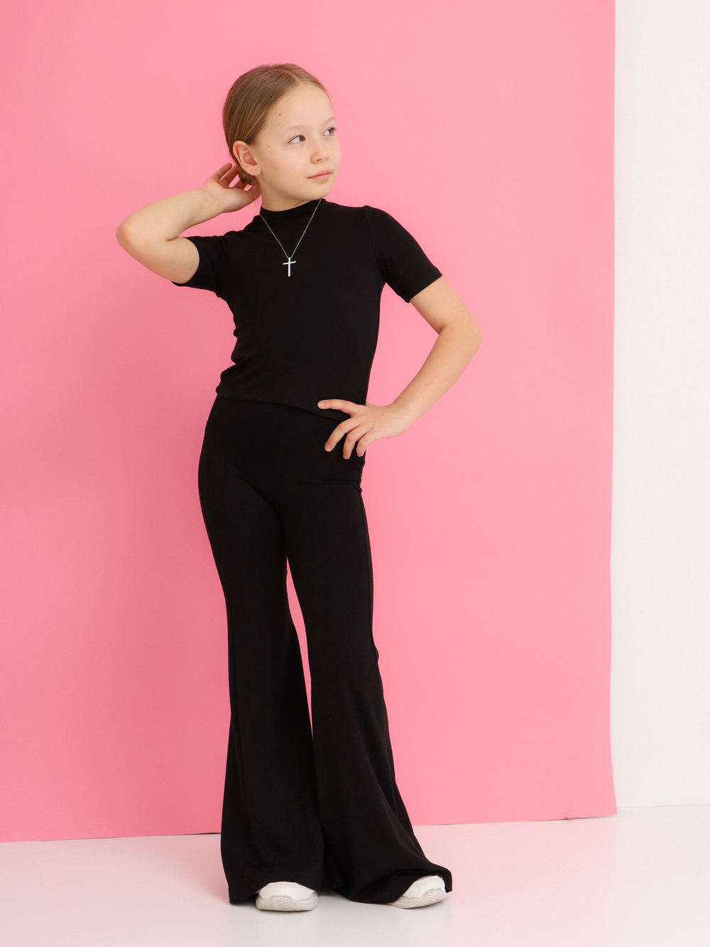 Брюки-клеш Вискоза, черные