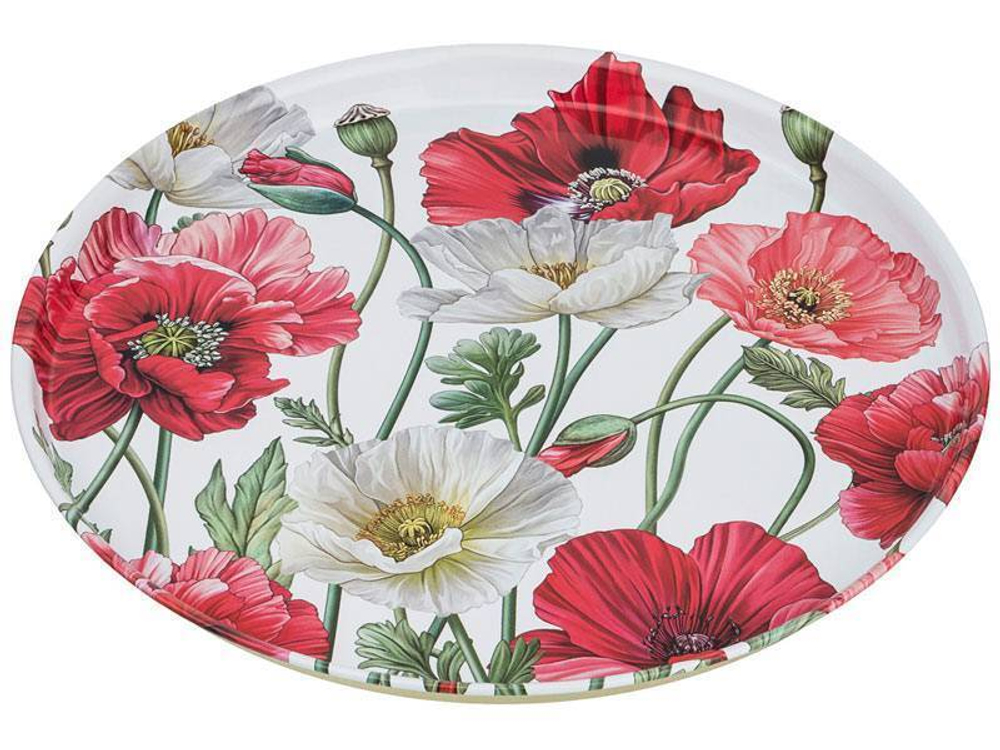 Поднос сервировочный "Маки на белом" 33*2,1см