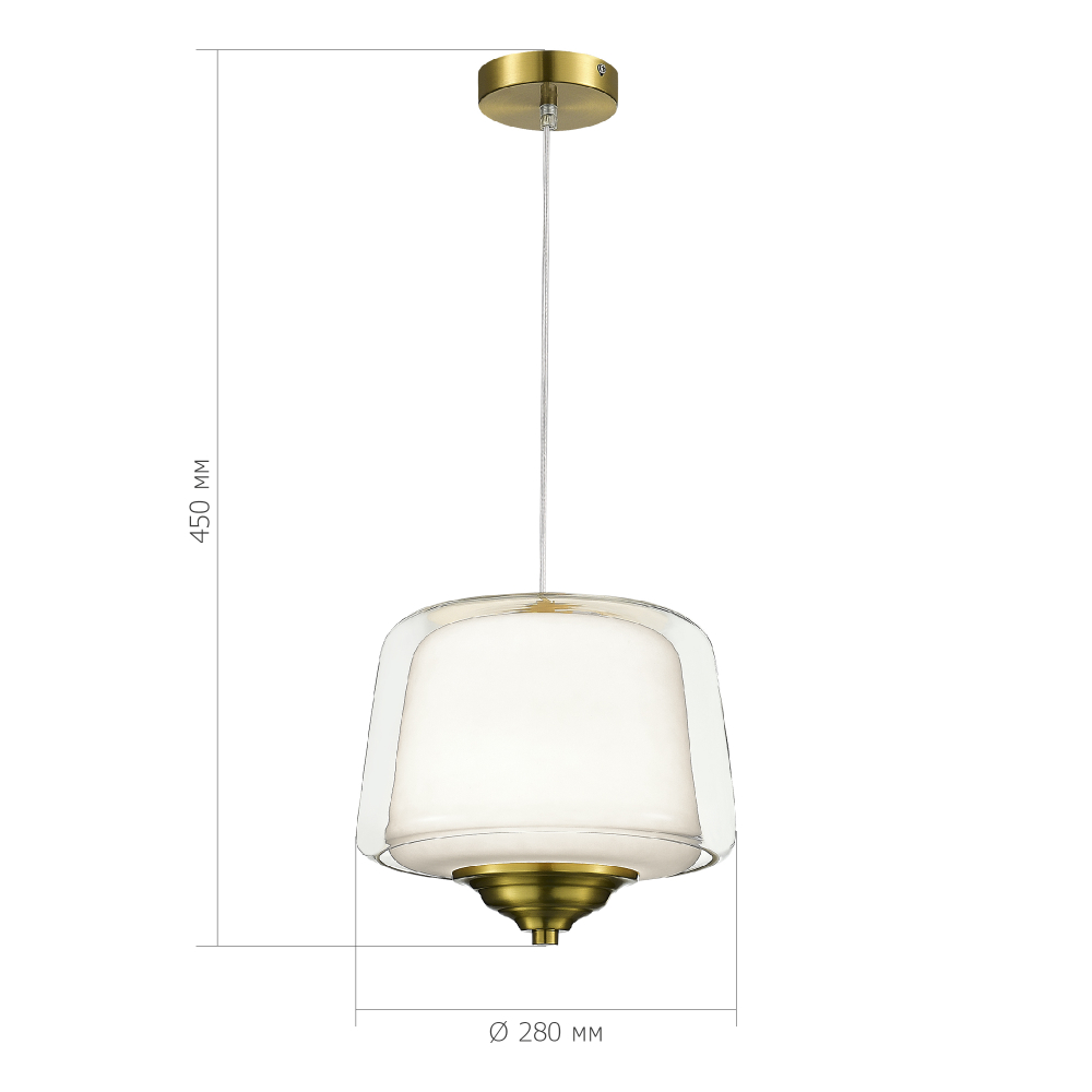 SL6127.303.01 Светильник подвесной ST-Luce Латунь/Белый, Прозрачный LED 1*18W 3000K PANDORA