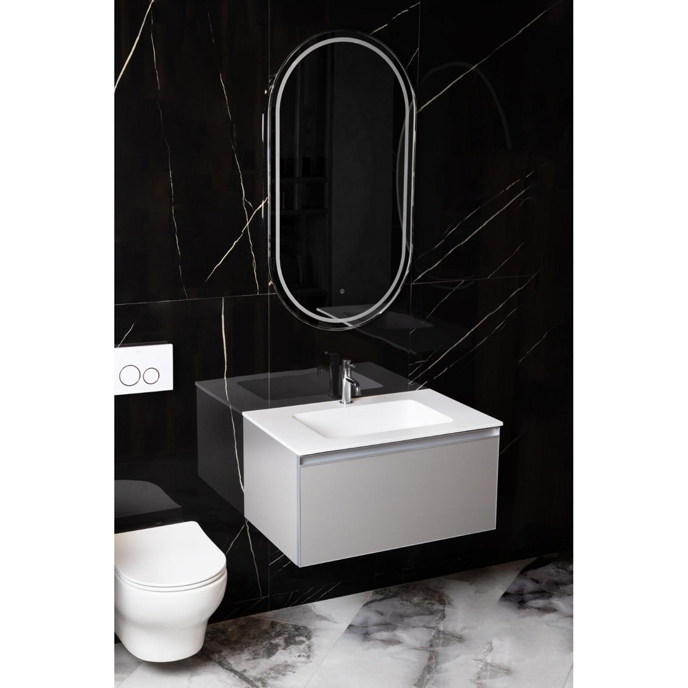 Зеркало овальное Armadi Art Modern 60*110 568-BRB подсветка, сенсор, антизапотевание, BRUSHED BRONZE