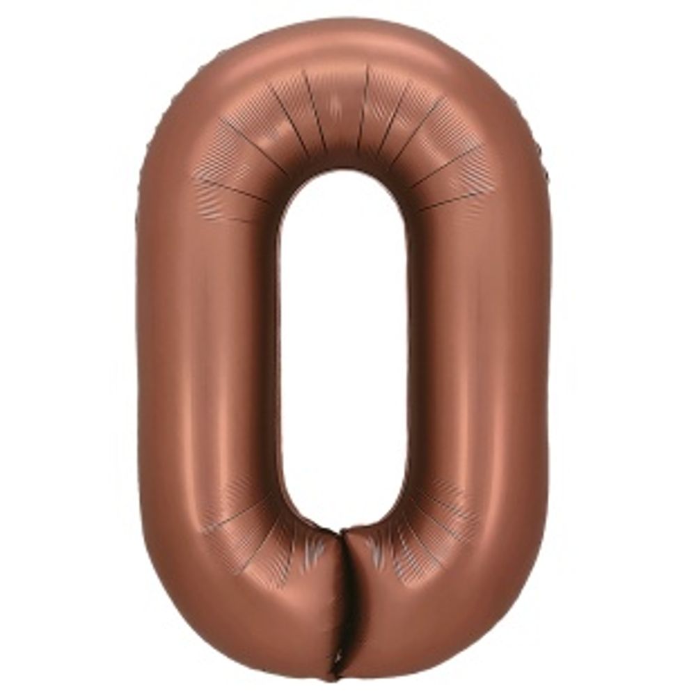 Шар 32'' / 81 см "Цифра 0" Шоколадный (БГ-60)