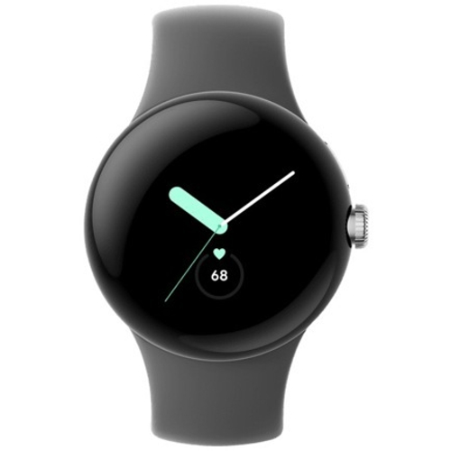 Умные часы Google Pixel Watch, Wi-Fi, «Полированный серебристый» корпус, ремешок Угольно-серого цвета (версия Global)