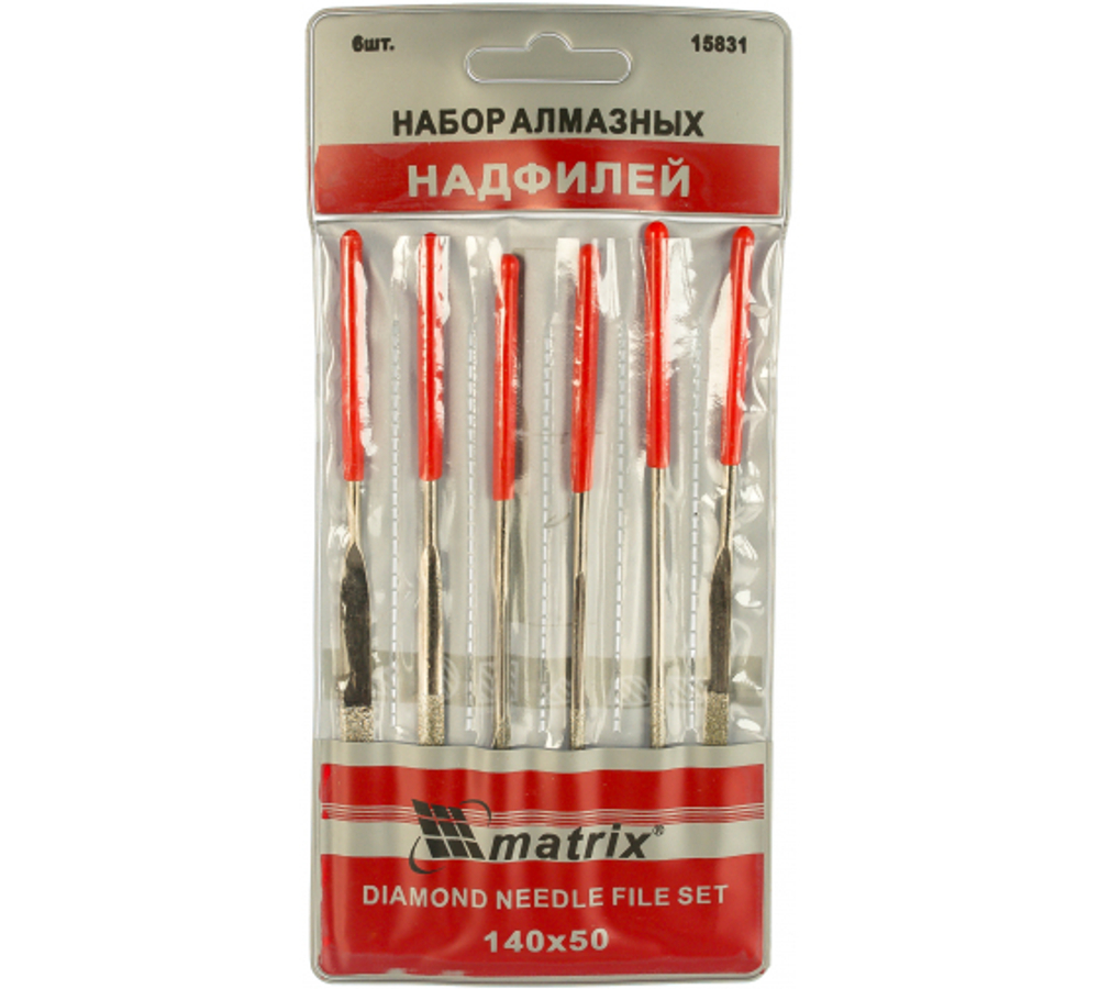 НАБОР НАДФИЛЕЙ АЛМАЗНЫХ MATRIX 140*50*3ММ 6ШТ 15831
