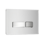 Кнопка смыва WAVE E1 glass универсальная, БЕЛЫЙ/ХРОМ СТЕКЛО прямоугольная