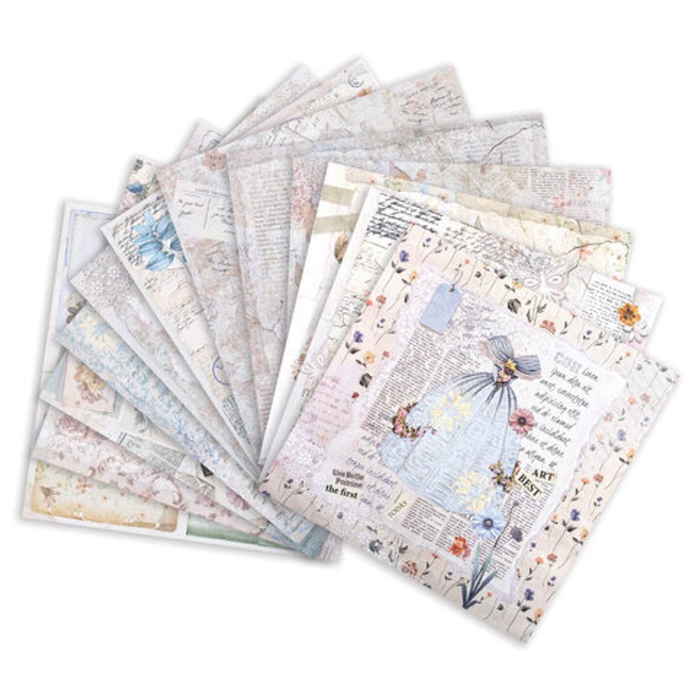 Бумага для скрапбукинга 30х30 см, "В бежевых тонах", двусторонняя, 12 листов, 180 г/м2, ОСТРОВ СОКРОВИЩ, 665437