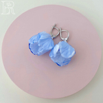 LEFIREL' Серьги серебряные женские "Облака" с цветами из муранского стекла / ювелирные украшения из родированного серебра 925