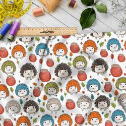 Ткань Ниагара Софт забавные ёжики