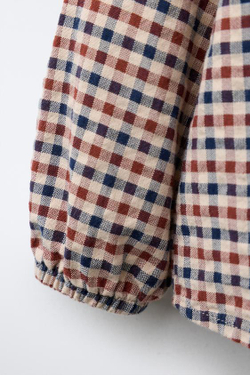ZARA РУБАШКА В КЛЕТКУ «ТАРТАН», КРАСНЫЙ/ТЕМНО-СИНИЙ
