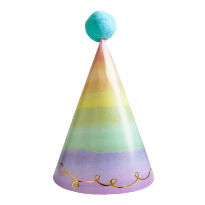 Колпак с помпоном "Разноцветная полоска" 14 см