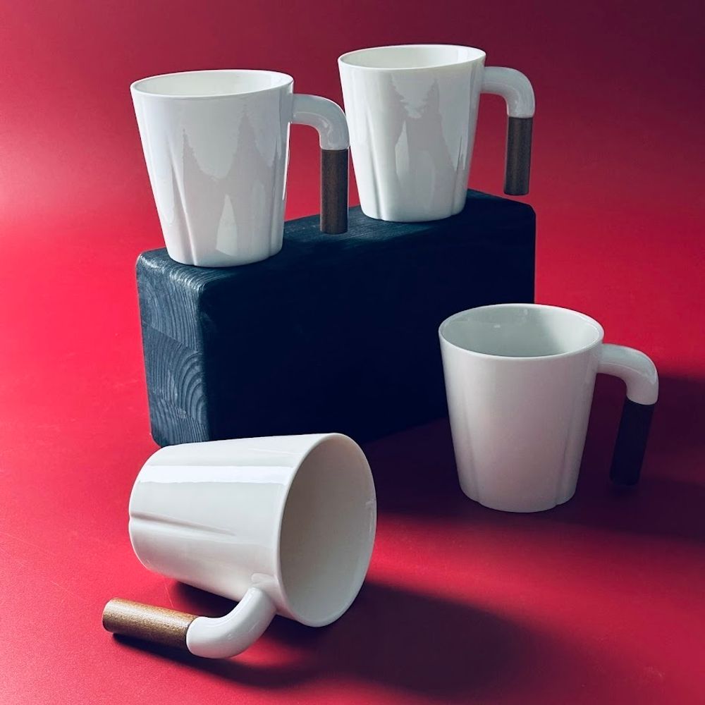 Lenardi 235-063 Набор из 4 кружек 300мл TROPICAL в под.уп.(х8)Фарфор