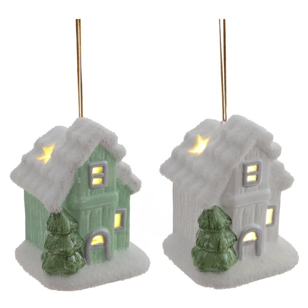 GAEM Фигурка декоративная подвесная "Домик" (подсветка, 2xLR44), L6 W6 H8 см, 2в.