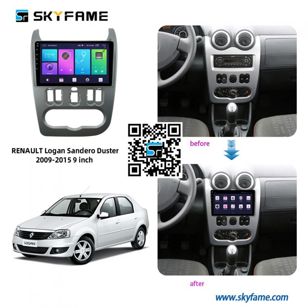 Магнитола для Renault Logan/Sandero 2009-2014 - Carmedia SF-9944 QLed, Android 12, TS10, CarPlay, 4G SIM-слот