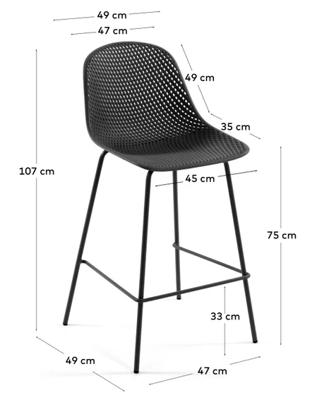 Барный стул Quinby серый