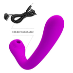 Лиловый вибростимулятор Alex с вакуумной стимуляцией клитора (Цвет: лиловый)