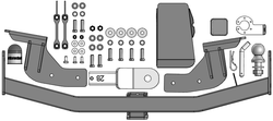 Фаркоп Motodor на Changan Cs95 2023- (под квадрат 50х50)(паспорт и сертификат в комплекте)(без электрики) 97208-E