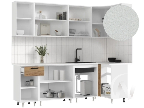 Кухня Рио NEW ЛДСП 2;4х1;0м (белый/дуб крафт/антарес)