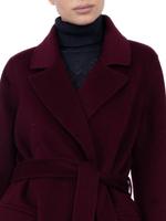 Женское кашемировое двубортное пальто с английским воротником