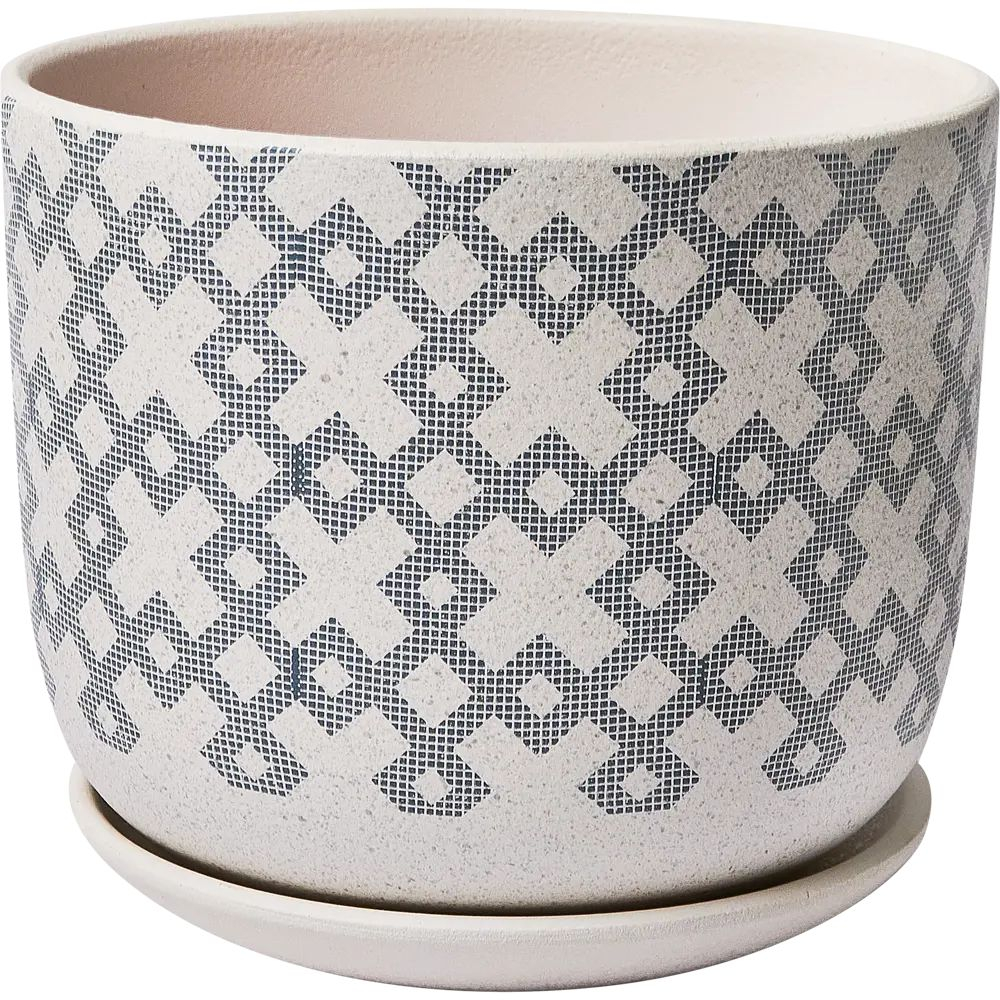 Горшок керамический Кросс белый бук d18,7 h15,6 v2,9