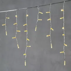 Светодиодная бахрома с колпачком 4,9 x 0,5 м тепло-белая 220В, 200 LED, провод прозрачный ПВХ, IP65 (PIL200CAP-10-2WW)