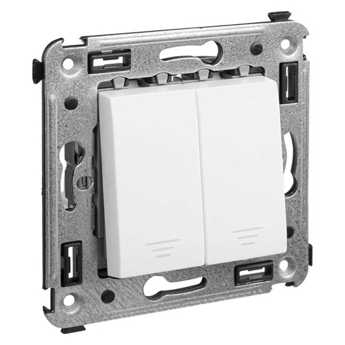 Кнопка двухклавишная в стену DKC Avanti, белое облако 4400154