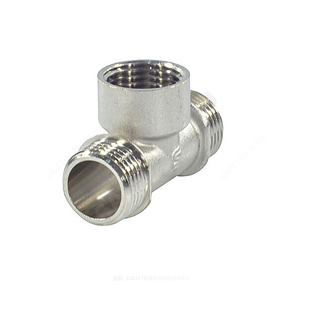 Тройник латунь никель Ду 20 (3/4") НР/ВР/НР SantechSystems