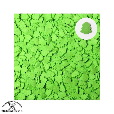 Сахарная посыпка «Елочки светло-зеленые» 50 гр