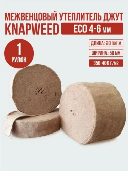 Джут 50 мм 4-6 мм 20 пог.м / 1 шт утеплитель межвенцовый для конопатки