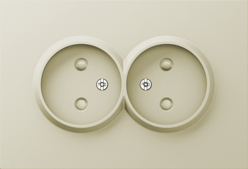 Накладка для розетки 2-й без заземления,  со шторками 16A 250 В~,  шампань,  серия A07