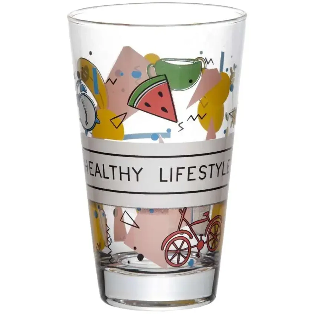 Стакан 400мл высокий «Хэлфи лайфстайл» 7 цветов 28995