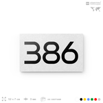 Номер на дверь 386, табличка на дверь для офиса, квартиры, кабинета, аудитории, склада, белая 120х70 мм, Айдентика Технолоджи