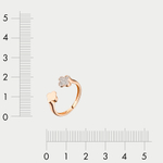 Кольцо женское из розового золота 585 пробы с фианитами (арт. к5066)
