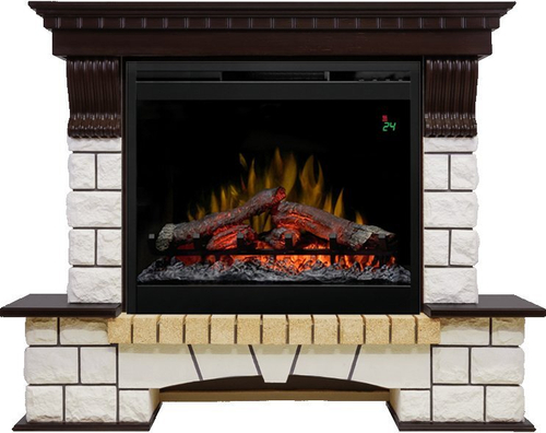 Каминокомплект Pierre Luxe - Венге / Белый с очагом Symphony 26'' DF2624L-INT