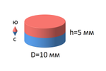 Неодимовый магнит диск 10х5 мм