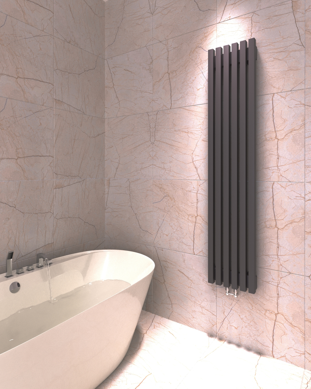 Вертикальные дизайн-радиаторы Q40 1750мм с боковым подключением