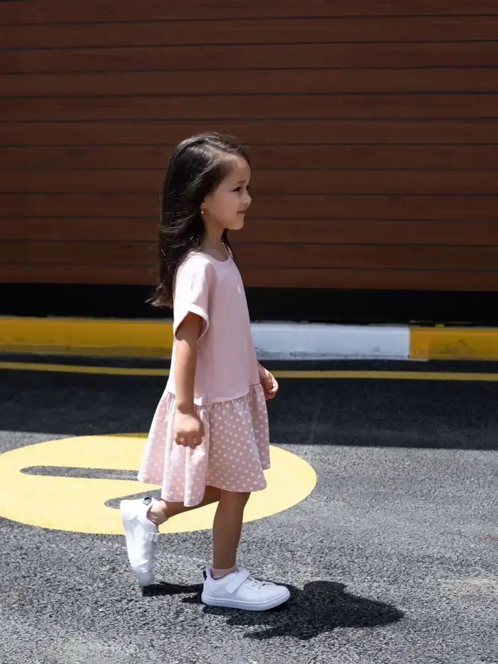 Платье оверсайз в сад с коротким рукавом