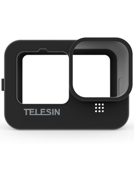 Силиконовый защитный чехол Telesin для экшн камеры GoPro Hero 9 / 10 / 11 / 12 с ремешком на запястье и крышкой объектива Черный
