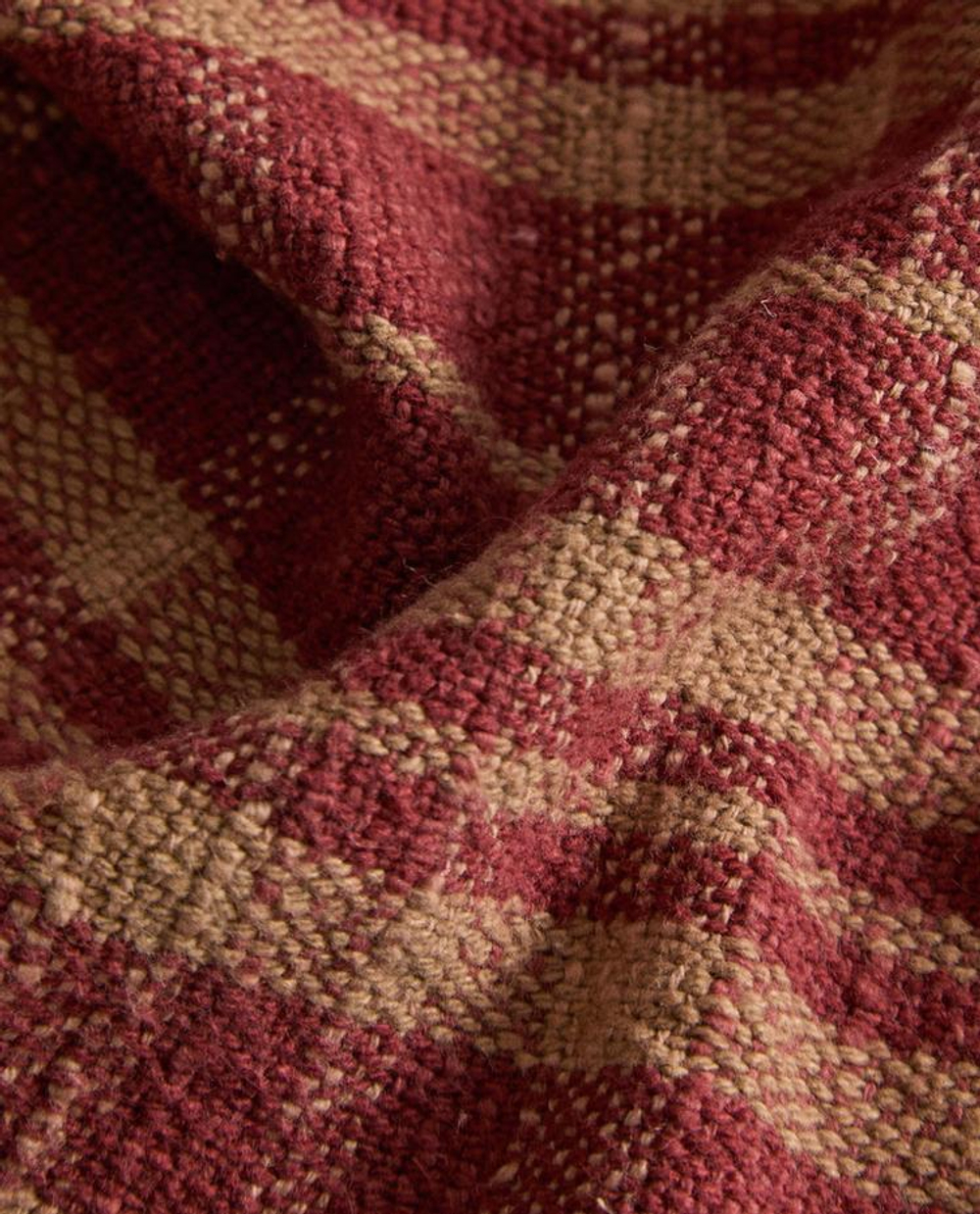 ZARA HOME РОЖДЕСТВЕНСКАЯ СКАТЕРТЬ ИЗ ХЛОПКА В КЛЕТКУ С БАХРОМОЙ, ЭКРЮ/КРАСНЫЙ