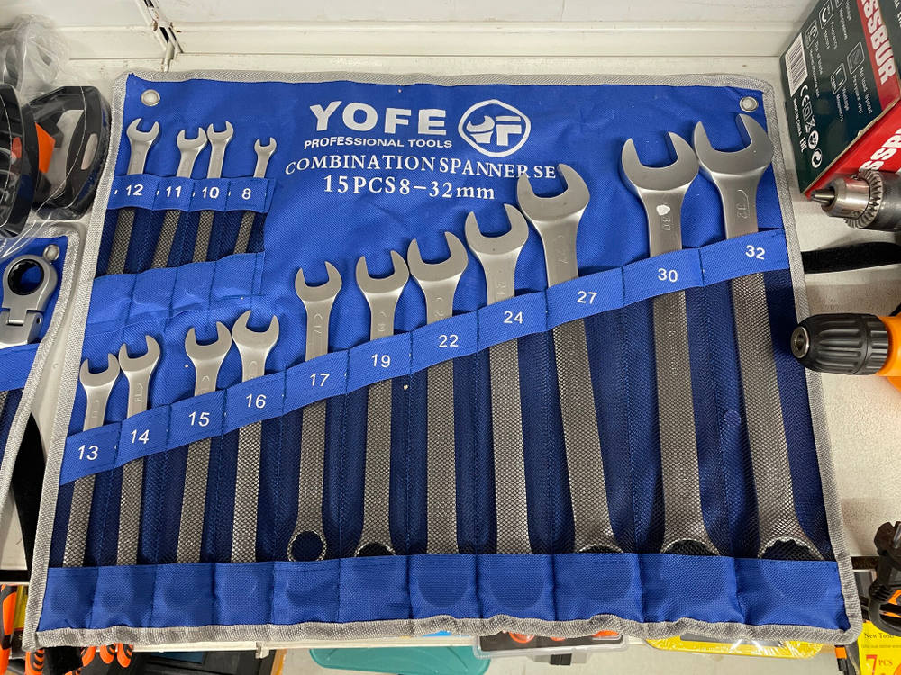 Набор комбинированных ключей  8-32 мм 15 предметов YOFE