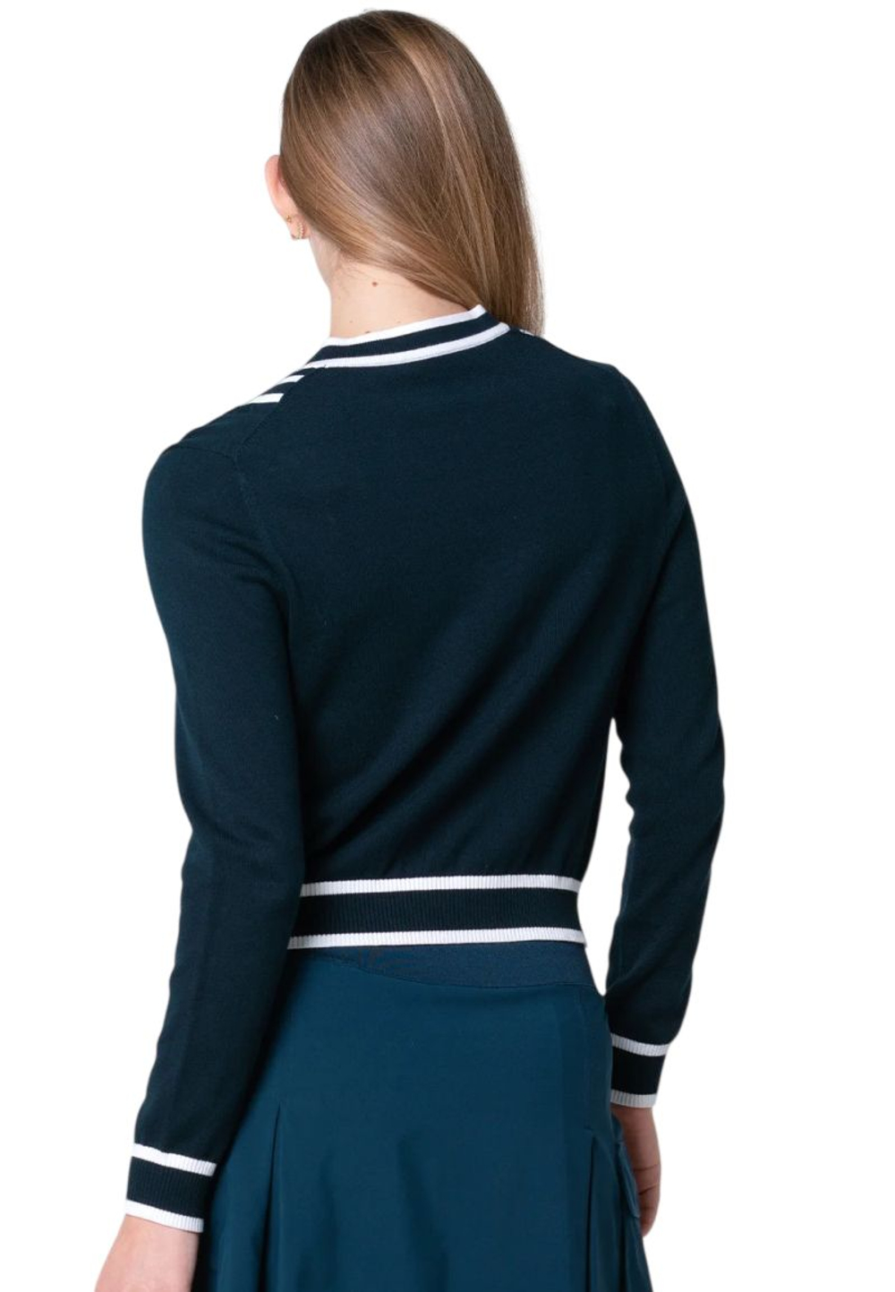 Женский теннисный джемпер Lucky in Love Victory V-Neck Sweater - white/midnight