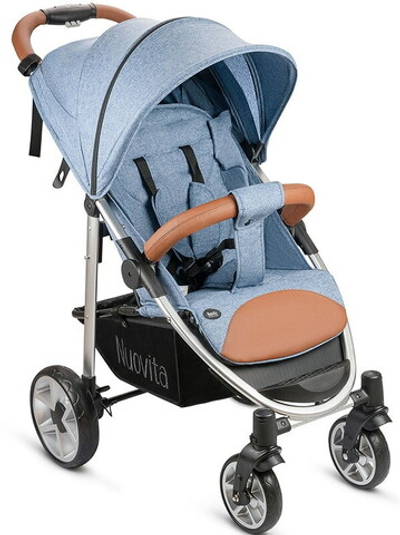 Прогулочная коляска Nuovita Corso Denim, Argento/ Джинсовый, Серебристый