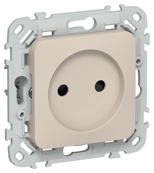 FLITE Розетка без заземления с защитными шторками 10А РСш01-0-ФлЛ льняной IEK