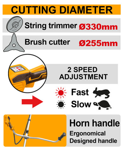 Аккумуляторный триммер BL 40В без АКБ и ЗУ INGCO CSTLI20018 INDUSTRIAL