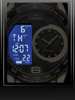 Часы наручные кварцевые NAVIFORCE на силиконовом ремешке, медный/коричневый W8760-01