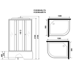 Душевая кабина Niagara Eco 120x90 L E120/90/40L/TN без гидромассажа