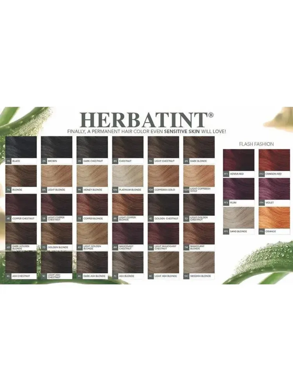 1N ЧЕРНЫЙ - гель-краска для волос HERBATINT, 170 мл / из Европы /